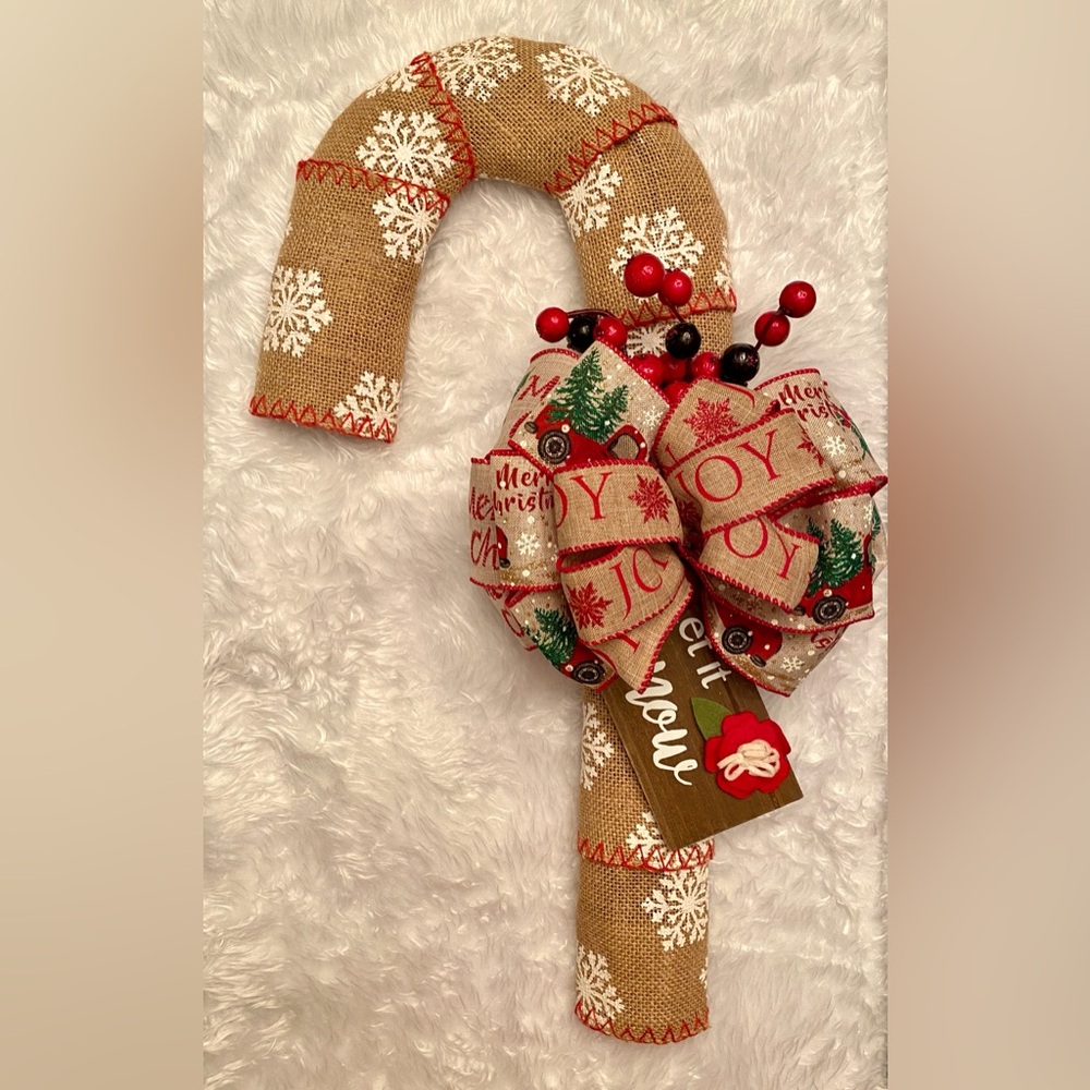 Handmade Candy Cane Holiday Door Hanger